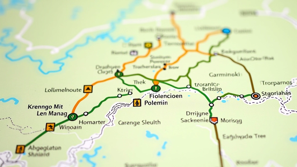 Mapa szlaku z trasą wycieczki